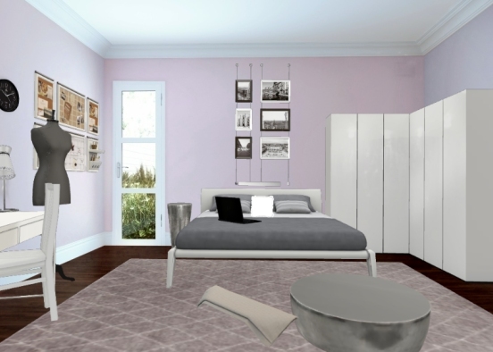 Bedroom for teenage girl Design Rendering