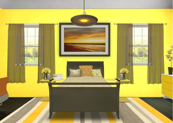 Bumble Bee Bedroom Design Rendering