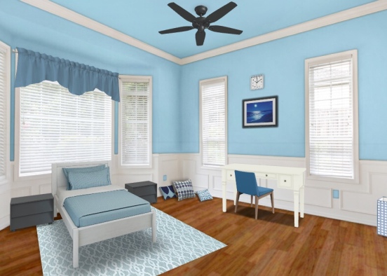 blue child’s bedroom Design Rendering