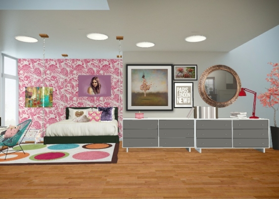 Creative teenage room Design Rendering
