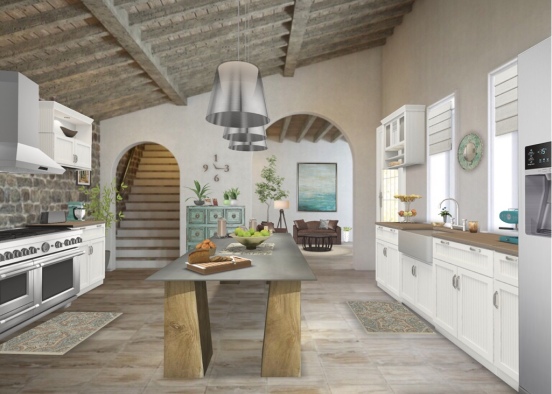 Cozy Kitchen 💙 Design Rendering