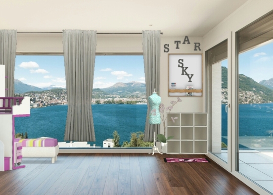 Im done with my kids room star and sky they are twins😃😘 Design Rendering