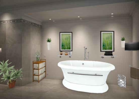 Bathroom grey  Design Rendering