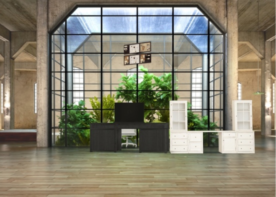 the office in my mansion. Design Rendering