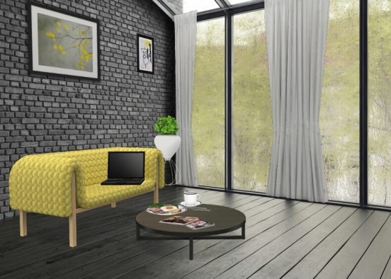 yellow and black with white  Design Rendering