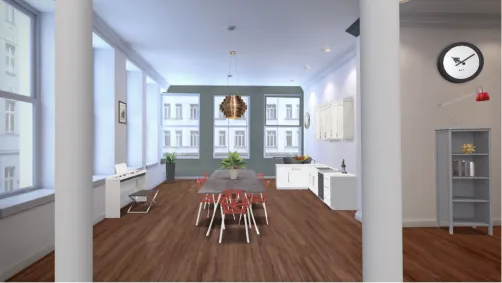 This is a dining room, great for entertaining with a bar and piano 