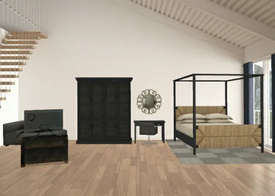 Habitacion-sala de estar Design Rendering