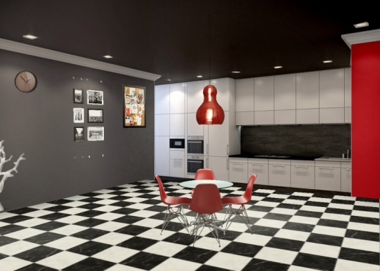 Cozinha xadrez Design Rendering