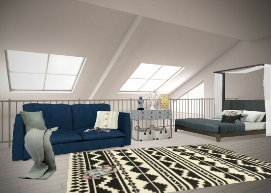 Lounge bedroom Design Rendering
