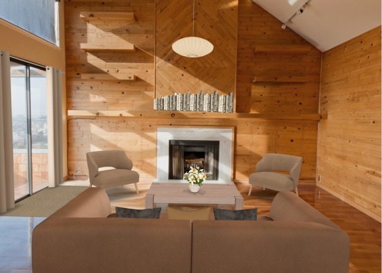 holiday log cabin living room! Design Rendering