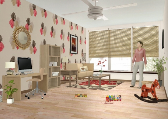 Family living room Design Rendering