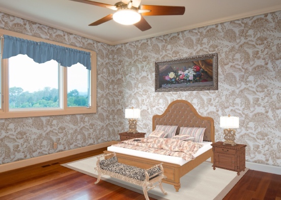 old vintage bedroom Design Rendering