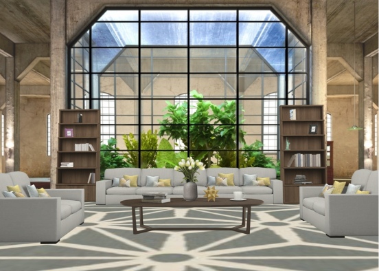 Living Room-Green Room Design Rendering