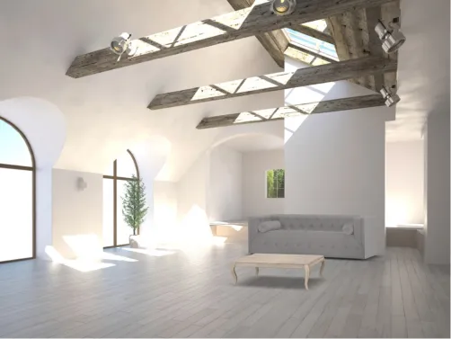 Vinyl floor living room