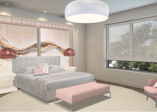 Strawbury and vanilla bedroom Design Rendering
