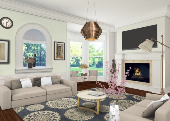 Cool and relaxing living room Design Rendering