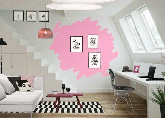 Office pink Design Rendering