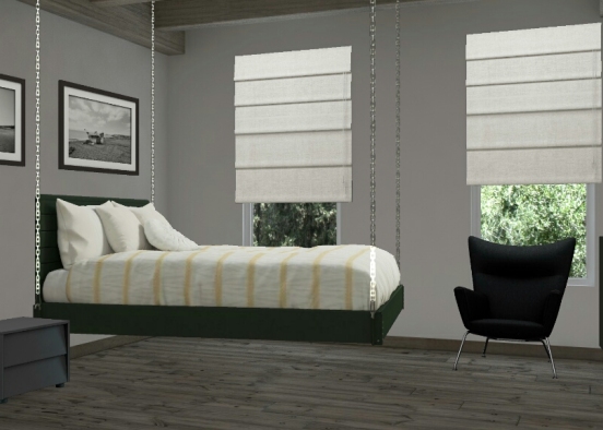 Black and white house Bedroom Design Rendering
