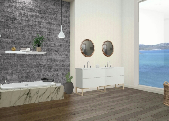 Salle de bain ouverte et lumineuse  Design Rendering