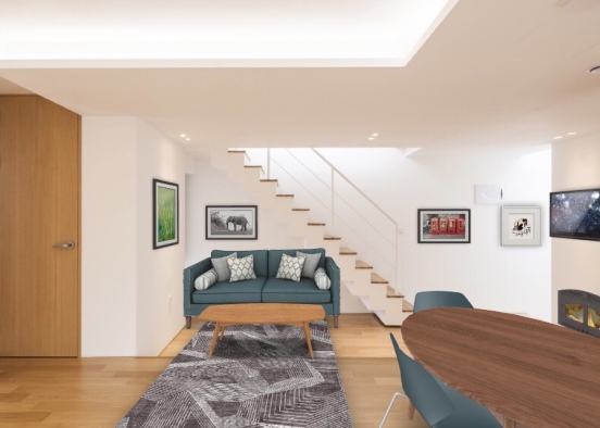 ElliePK modern blue living room Design Rendering