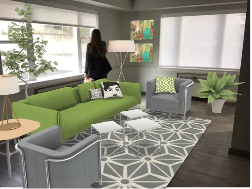 Apartment Design - Green and Gray Color Theme