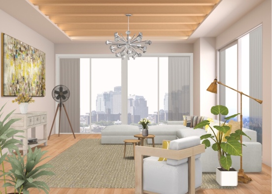 NY apartment living room Design Rendering