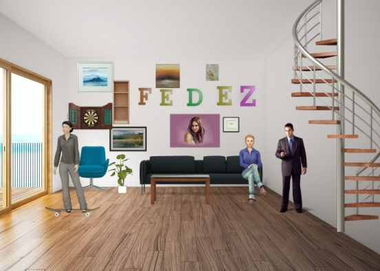 Il soggiorno di FEDEZ Design Rendering