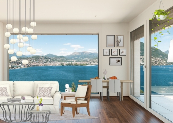 Sala de estar en Grecia  Design Rendering