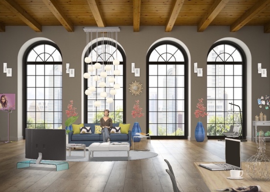 Open livingroom Design Rendering