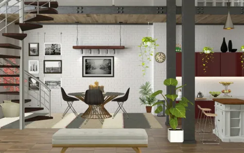 Small dining room and entertaining area