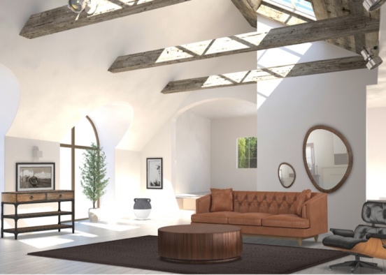boho living room Design Rendering