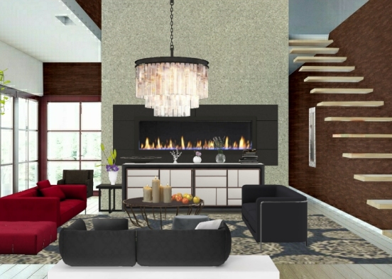 1st Living room Design Rendering