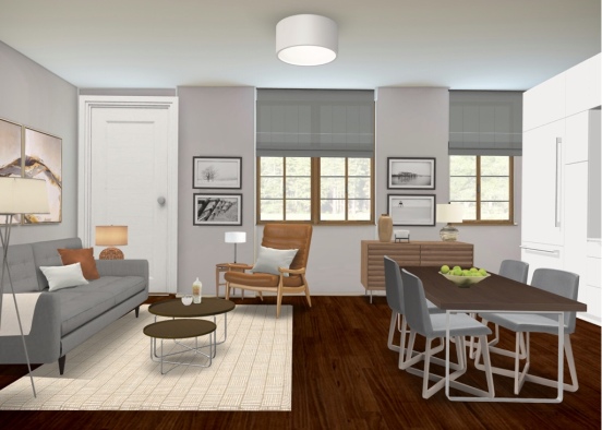 Bachelor Apartment Main Space Design Rendering