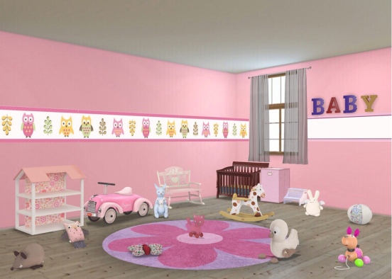 baby girls room Design Rendering
