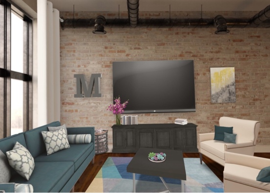 Condo Living room  Design Rendering