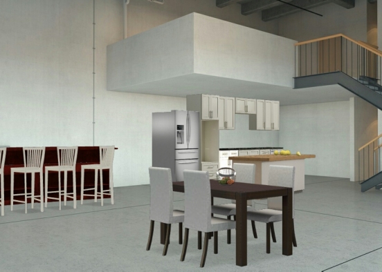 Dining room+kitchen Design Rendering