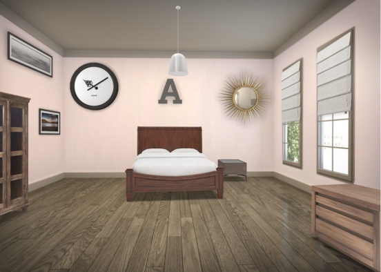 Alexis’s room in pink. Design Rendering