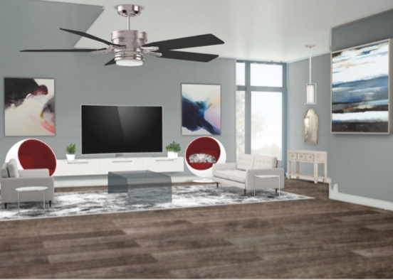 comfortable modern living room  Design Rendering