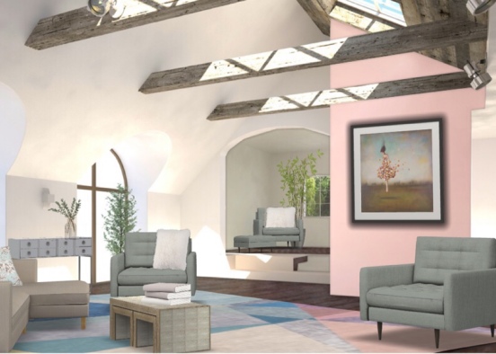 modern living room  Design Rendering