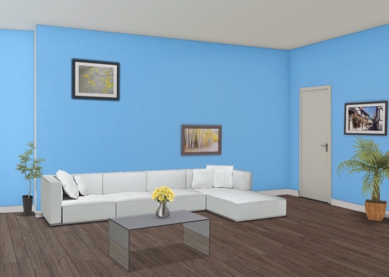Blue livingroom  Design Rendering