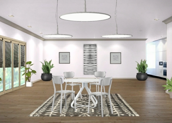 A Modern Dining Room Design Rendering