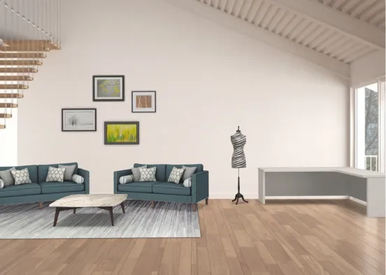 living room study Design Rendering