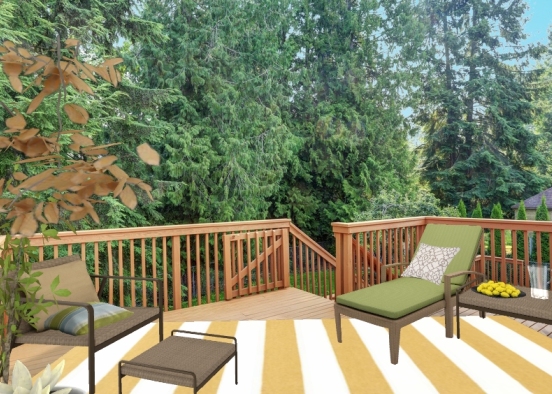 Gold Striped Outdoor Living Design Rendering