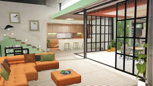 Open space with garden patio view