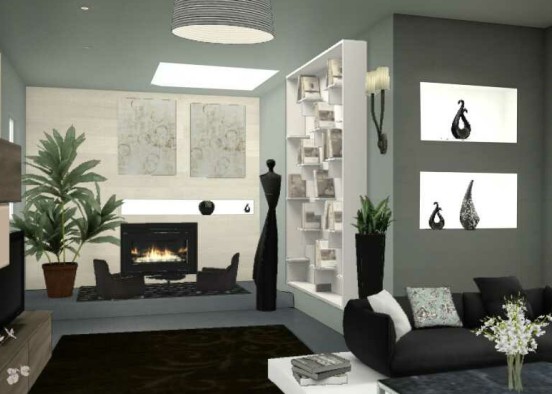 Grey Room Design Rendering