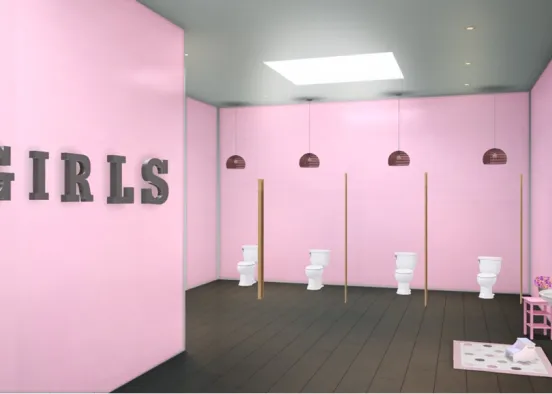 girls public bathroom for kids Design Rendering