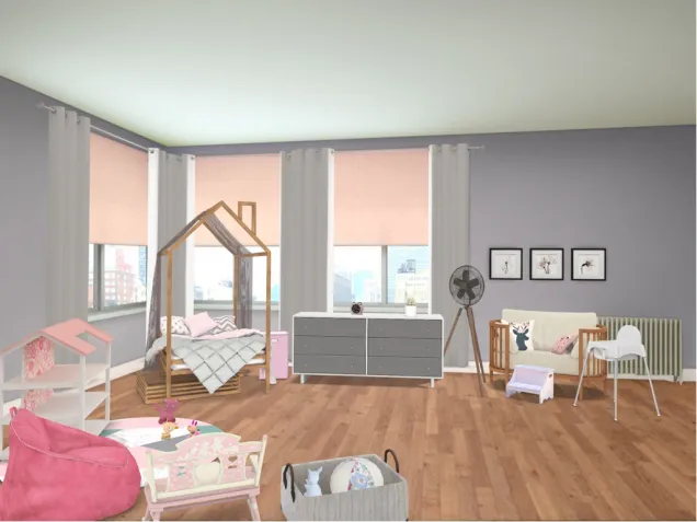 pink girl baby and toddler room