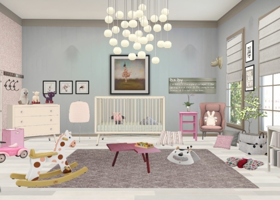Baby girl room Design Rendering