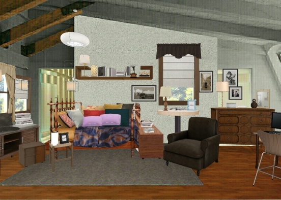 Aria Montgomery inspired bedroom  Design Rendering