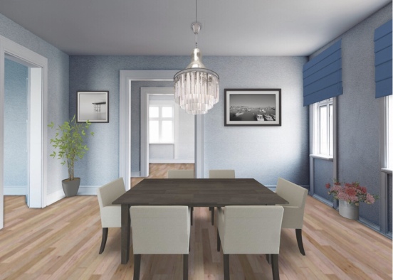 blue dining room Design Rendering